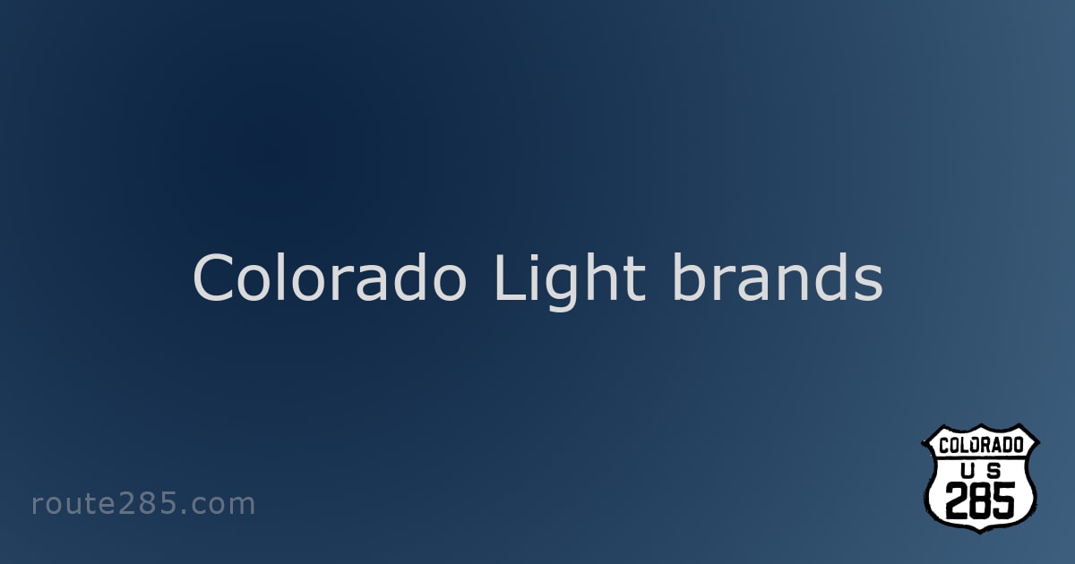 Colorado Light brands