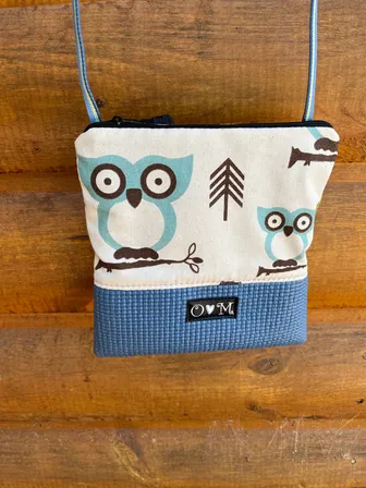 Product image of Stella Slate Blue Cross Body-Owl Print Fabric