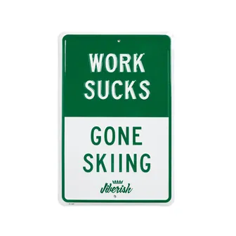 Product image of Gone Skiing Parking Sign Green