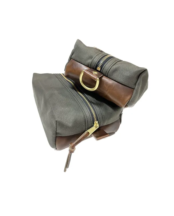 Product image of CATELLIERmade dopp bag with leather bottom — CATELLIERmade