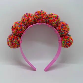 Product image of Mini Confetti Pom Pom Crown in Rainbow | Fat Pom Poms