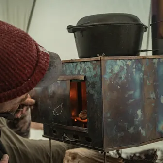 Product image of Big Mama Titanium Wood Stove & Stovepipe