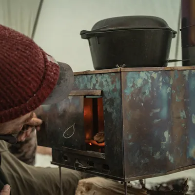 Product image of Big Mama Titanium Wood Stove & Stovepipe