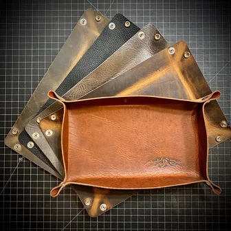 Product image of Bison/ Buffalo leather Valet tray 8”x12”