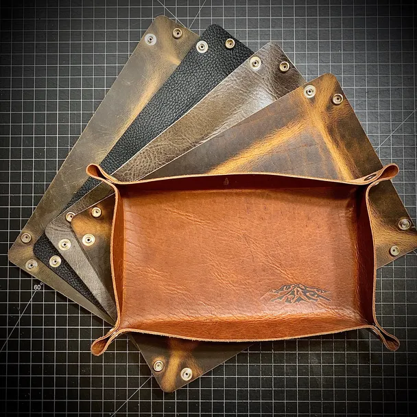 Product image of Bison/ Buffalo leather Valet tray 8”x12”