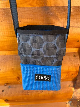 Product image of Ajax Blue Water Bottle Holder Purse-Geometric Circles