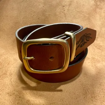Product image of Custom Cognac Bison leather belt
