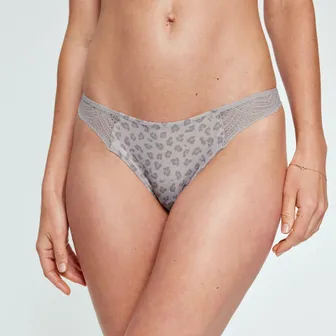 Product image of Smooth Lace Thong Slate Leo