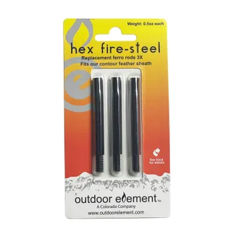 Product image of Hex Fire-Steel Replacement 3pk, Contour Feather Knife