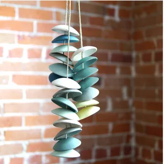 Product image of Handcrafted Ceramic Chimes in blues and greens