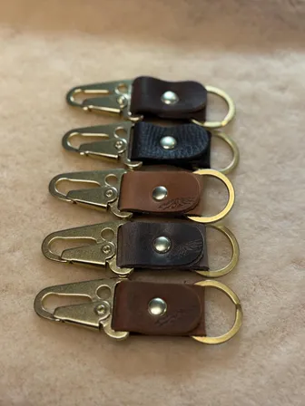 Product image of Brass and Bison leather sling Keychain