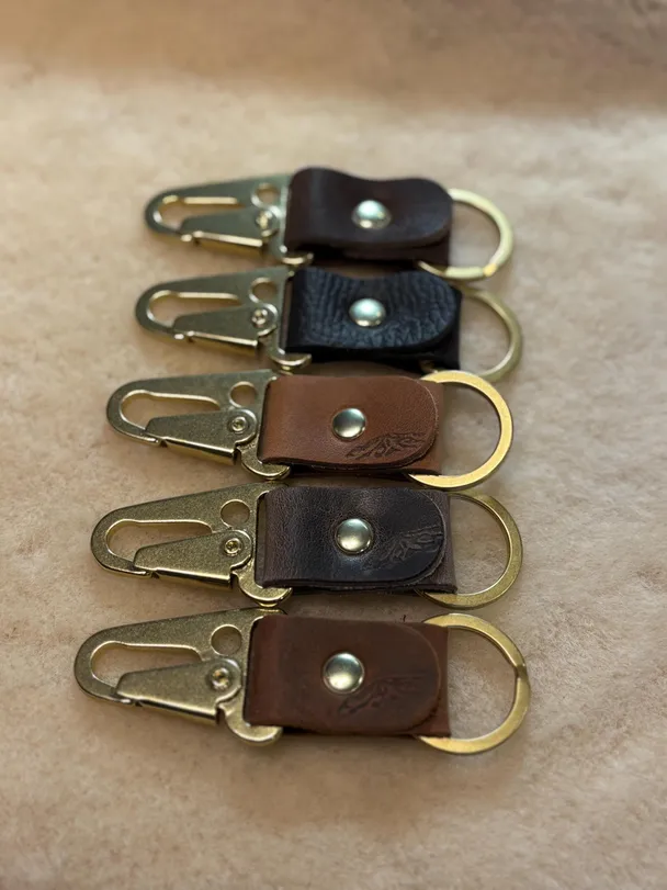 Product image of Brass and Bison leather sling Keychain