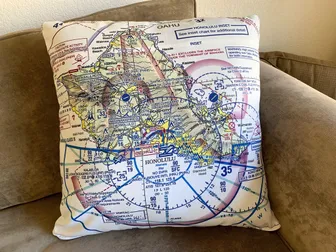 Product image of Aviation Chart Throw Pillow Recycled Polyester