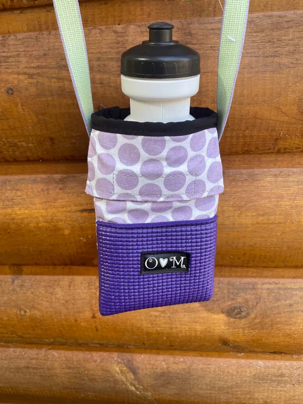 Product image of Ajax Purple Water Bottle Holder Purse-Polka Dot Print fabric