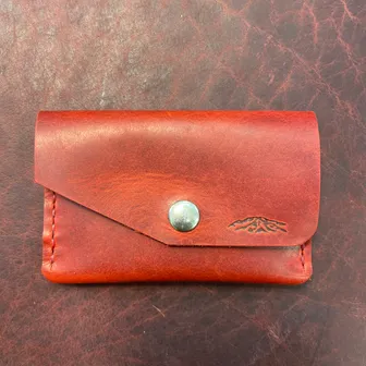 Product image of Cherry red Bison Snap wallet.