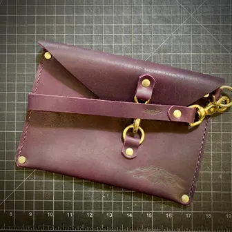Product image of Purple Bison leather wristlet