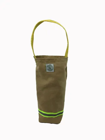 Product image of Kevlar Turnout Gear and Recycled Firehose Fire Fighter Wine Tote Bag