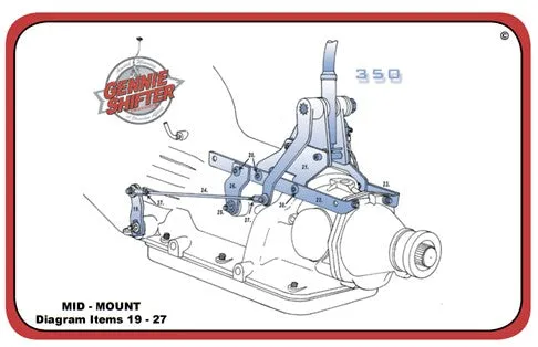 Product image of GM 4L60E (2pc case '96-up) RAIL STYLE Shifter Mounting Kit