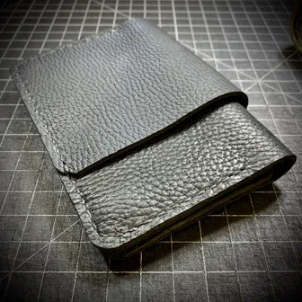 Product image of Bi-fold Bison leather wallet hand-stitched
