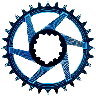 Product image of HELIX Race 3-Bolt Direct Mount Chainrings (multiple sizes) Blue/Intergalactic