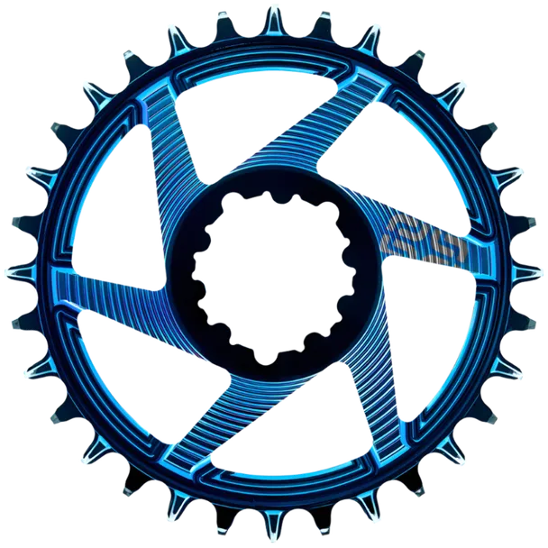 Product image of HELIX Race 3-Bolt Direct Mount Chainrings (multiple sizes) Blue/Intergalactic