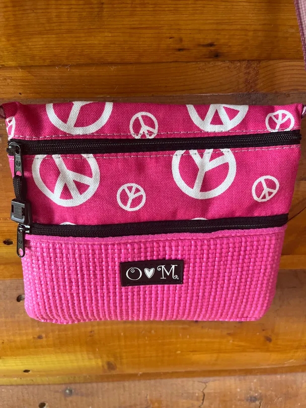 Product image of 3 Zip Bag Pink- Peace Print Fabric