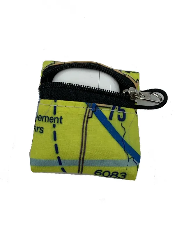 Product image of SMALL tiny/micro zipper pouch / earbud case / travel gear / bag accessory / coin purse / hipster pouch