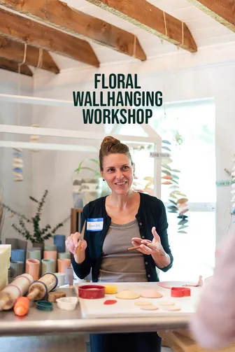 Product image of Floral Wall Hanging Workshop - create a custom wall hanging using our signature colorful stoneware!
