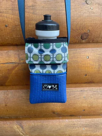 Product image of Ajax Blue Water Bottle Holder Purse-Multi Color dots