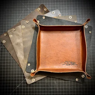 Product image of Bison/ Buffalo leather Valet tray 10”x10”