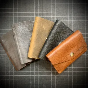 Product image of Bison Leather Unisex Double Pocket Snap Wallet