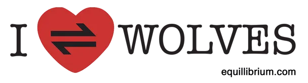 Product image of EQ "I LOVE WOLVES" bumper sticker