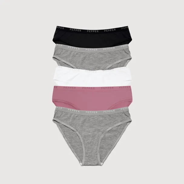 Product image of Supima® Cotton Bikini 5 Pack - Pepper®