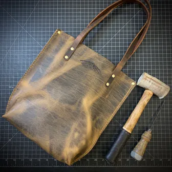 Product image of Hand made Bison leather tote