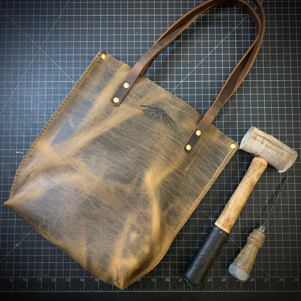 Product image of Hand made Bison leather tote