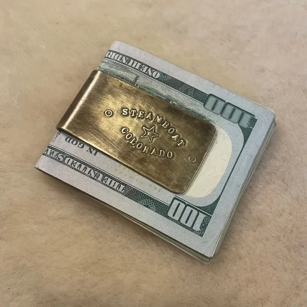 Product image of Reclaimed Brass Steamboat Money Clip